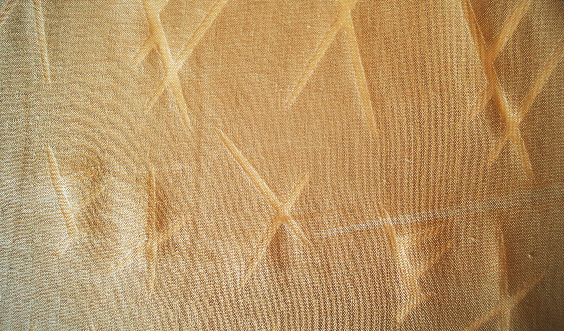Lino Organza - Beige Diseño de Cruz