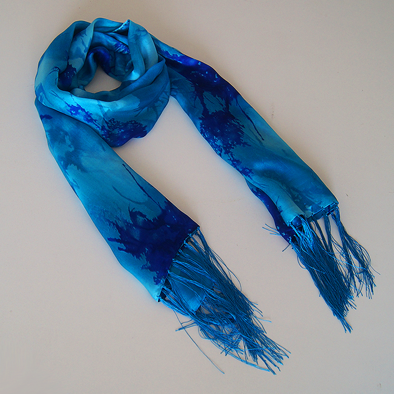Foulard de Seda con Flecos - Calipso