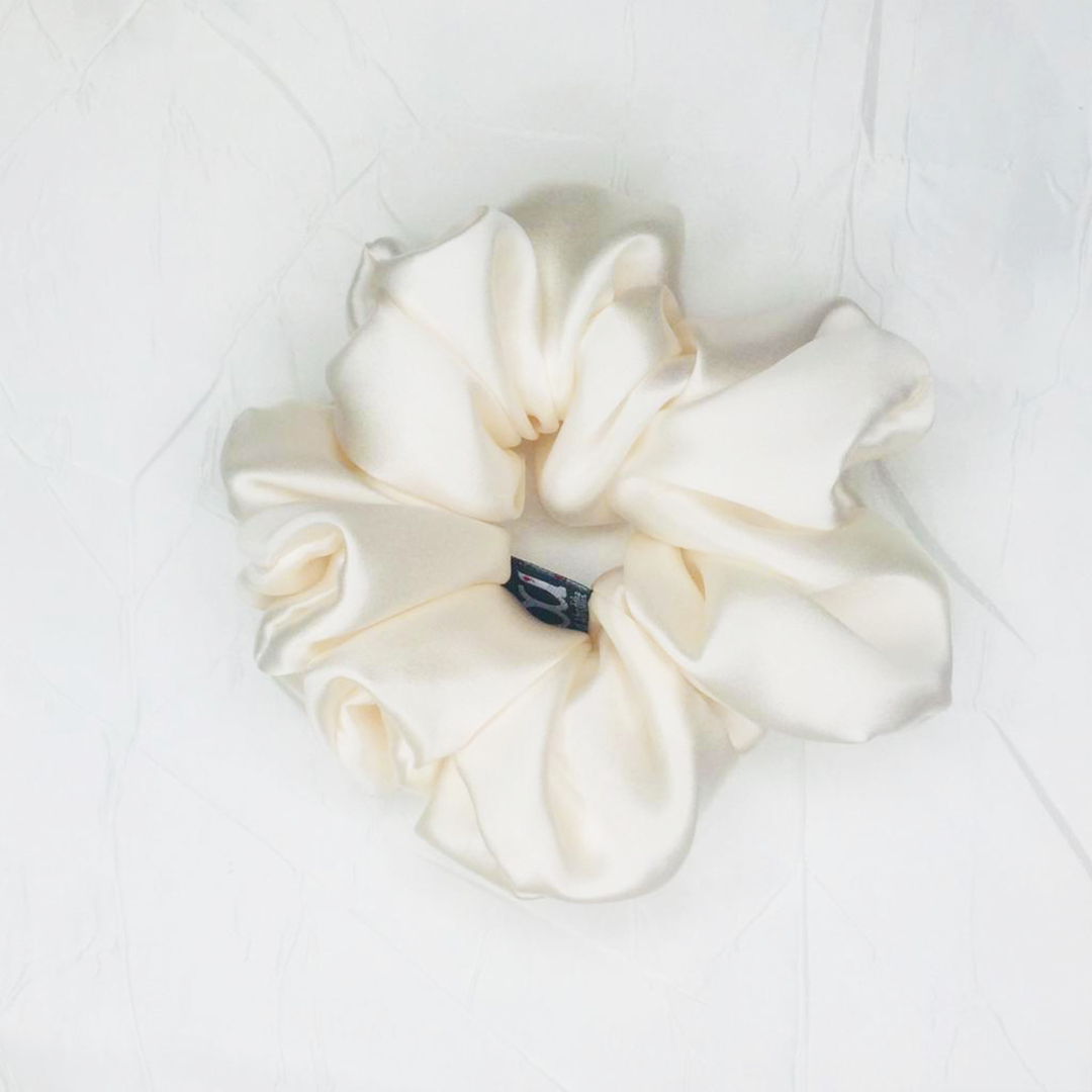 Scrunchies Blanco Seda Morera