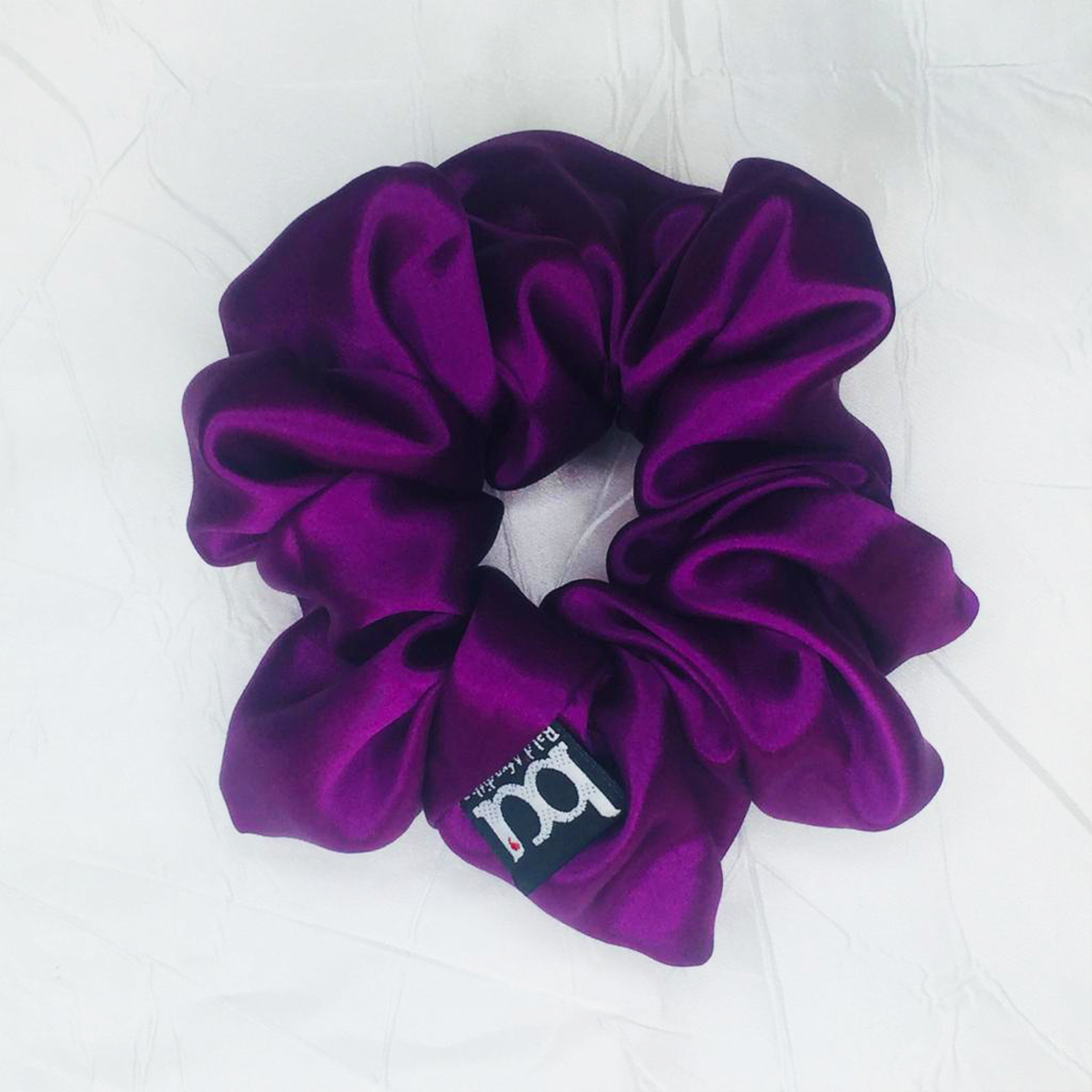 Scrunchies Morados Seda Morera