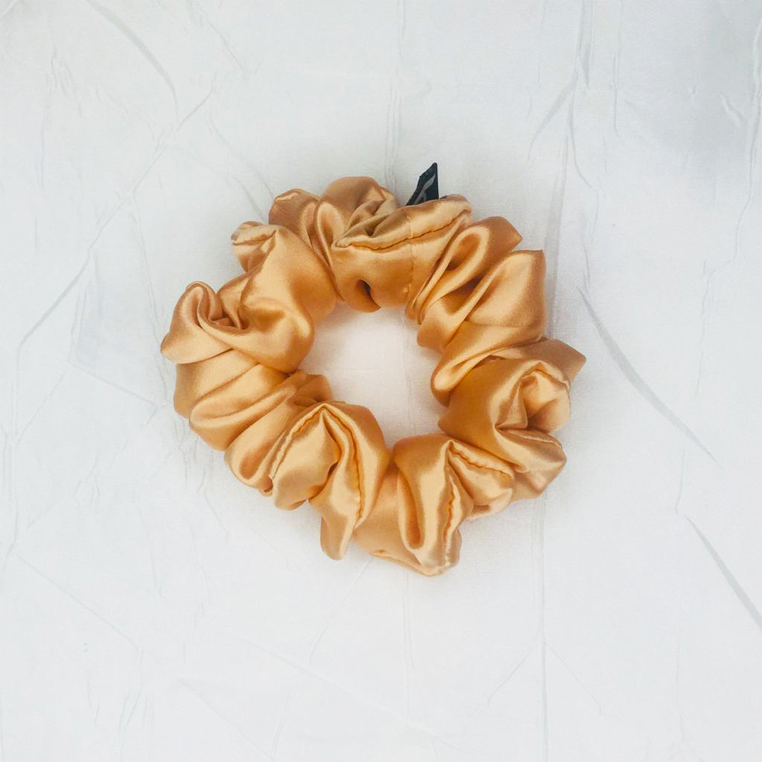 Scrunchies Damasco Seda Morera