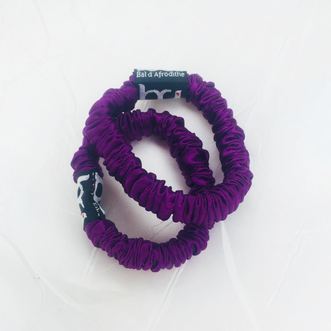 Scrunchies Morados Seda Morera