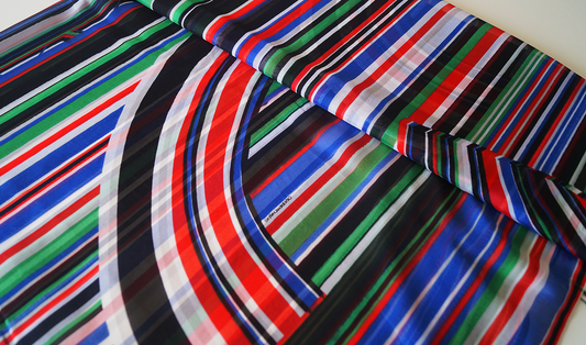 Seda Chiffón - Líneas Multicolores