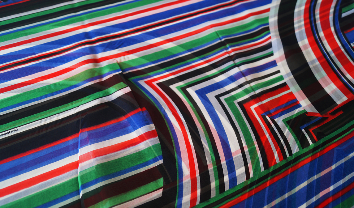 Seda Chiffón - Líneas Multicolores