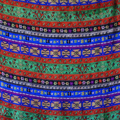 Foulard de Seda con Flecos - Etnico Colorido