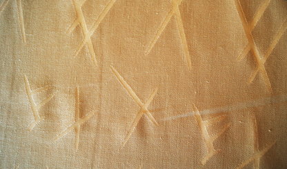 Lino Organza - Beige Diseño de Cruz