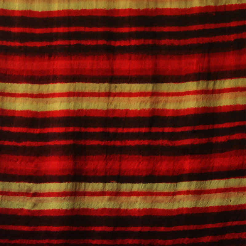 Foulard de Seda con Flecos - Lineas Terracota y Beige